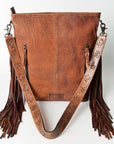 American Darling Messenger Hand Tooled Hair On Genuine Leather Women Bag Western Handbag Purse