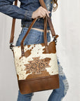 American Darling ADBG330BRWBR Tote Hair-On Genuine Leather Women Bag Western Handbag Purse