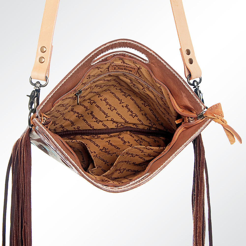 American Darling Clutch Hand Tooled Hair On Genuine Leather Women Bag Western Handbag Purse