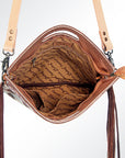 American Darling Clutch Hand Tooled Hair On Genuine Leather Women Bag Western Handbag Purse