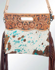 American Darling Clutch Hand Tooled Hair On Genuine Leather Women Bag Western Handbag Purse