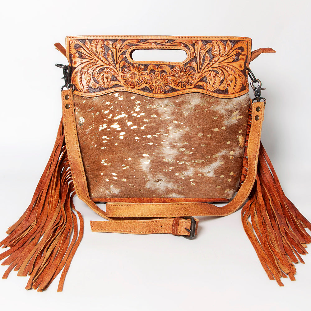 American Darling Clutch Hand Tooled Hair On Genuine Leather Women Bag Western Handbag Purse