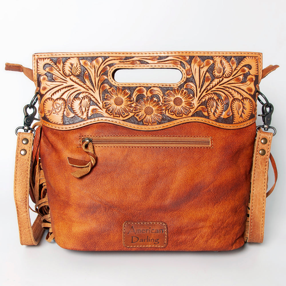 American Darling Clutch Hand Tooled Hair On Genuine Leather Women Bag Western Handbag Purse
