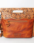 American Darling Clutch Hand Tooled Hair On Genuine Leather Women Bag Western Handbag Purse
