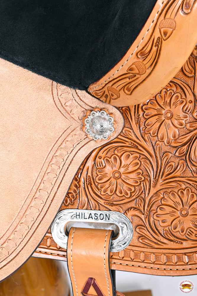 Western Horse Saddle American Leather Barrel Flex Tree Trail Hilason