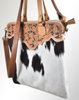 American Darling Cross Body Hand Tooled Hair On Genuine Leather Women Bag Western Handbag Purse