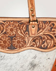 American Darling Cross Body Hand Tooled Hair On Genuine Leather Women Bag Western Handbag Purse