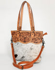 American Darling Cross Body Hand Tooled Hair On Genuine Leather Women Bag Western Handbag Purse