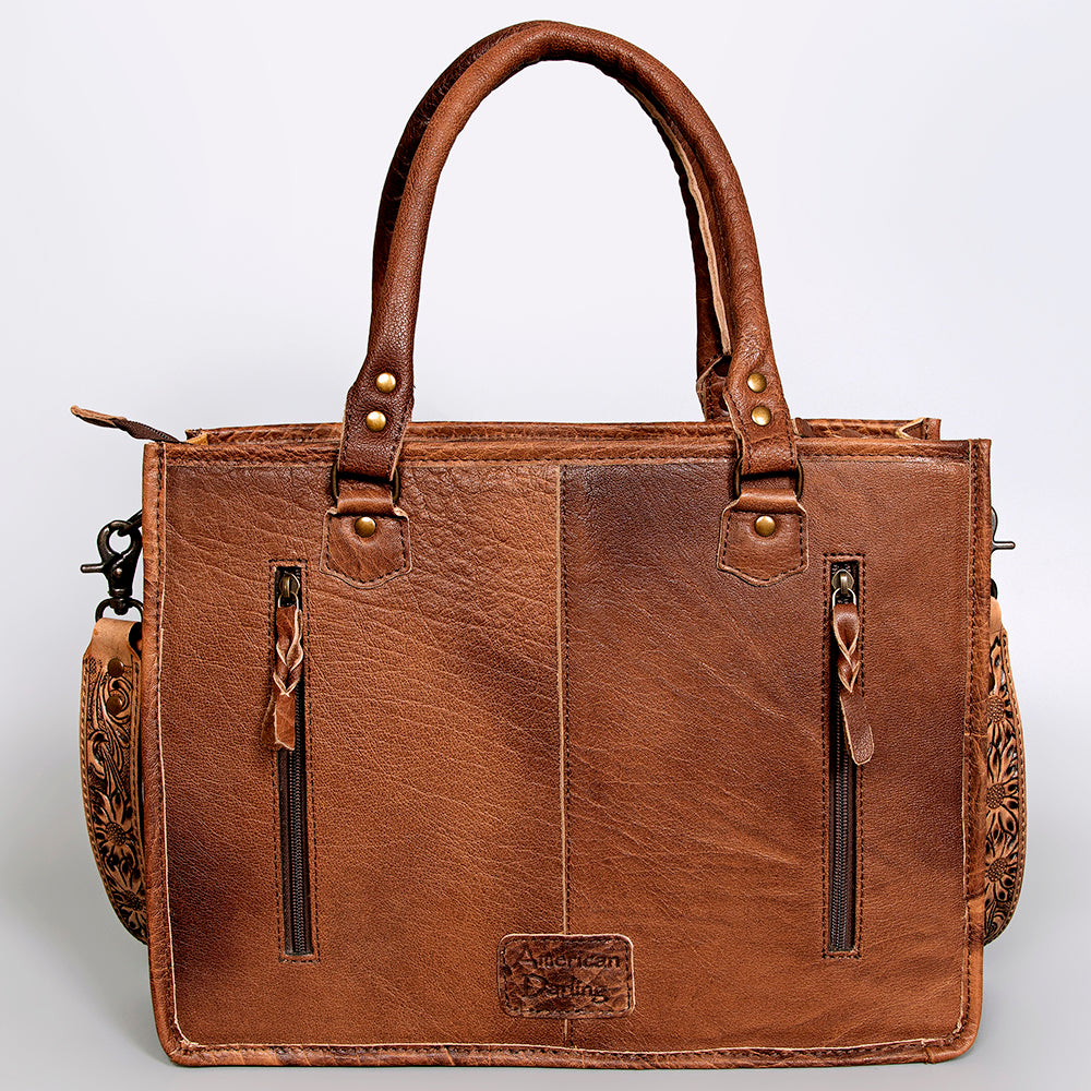 American Darling Briefcase Hand Tooled Saddle Blanket Genuine Leather women bag western handbag purse