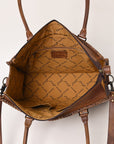 American Darling Briefcase Hand Tooled Genuine Leather Women Bag Western Handbag Purse
