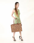 American Darling Briefcase Hand Tooled Genuine Leather Women Bag Western Handbag Purse