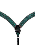 Hilason Western Horse Breast Collar Handtooled American Leather Black