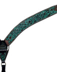 Hilason Western Horse Breast Collar Handtooled American Leather Black