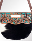 American Darling Clutch Hand Tooled Hair On Genuine Leather Women Bag Western Handbag Purse