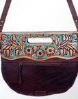 American Darling Clutch Hand Tooled Hair On Genuine Leather Women Bag Western Handbag Purse