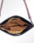 American Darling Clutch Hand Tooled Hair On Genuine Leather Women Bag Western Handbag Purse