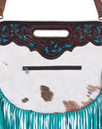 American Darling Clutch Hand Tooled Hair On Genuine Leather Women Bag Western Handbag Purse