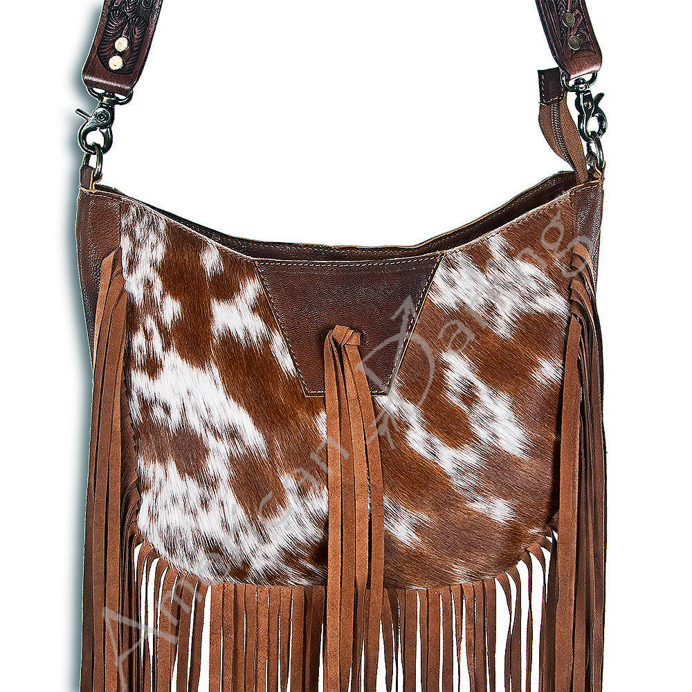 American Darling Hobo Hair On Genuine Leather Women Bag Western Handbag Purse