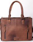 American Darling Briefcase Hand Tooled Genuine Leather Women Bag Western Handbag Purse