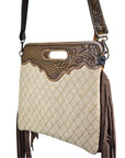 American Darling Clutch Hand Tooled Hair On Genuine Leather Women Bag Western Handbag Purse