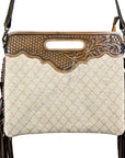 American Darling Clutch Hand Tooled Hair On Genuine Leather Women Bag Western Handbag Purse