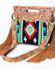American Darling Clutch Hand Tooled Hair on Genuine Leather Western Women Bag Handbag Purse | Purses for Cute
