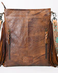 American Darling Messenger Hand Tooled Hair On Genuine Leather Women Bag Western Handbag Purse