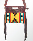 American Darling ADBG247DAR1 Clutch Hand Tooled Saddle Blanket Genuine Leather Women Bag Western Handbag Purse