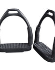 3 In Neck Hilason Western Slanted Stainless Steel rubber Pad Flex Stirrups Black