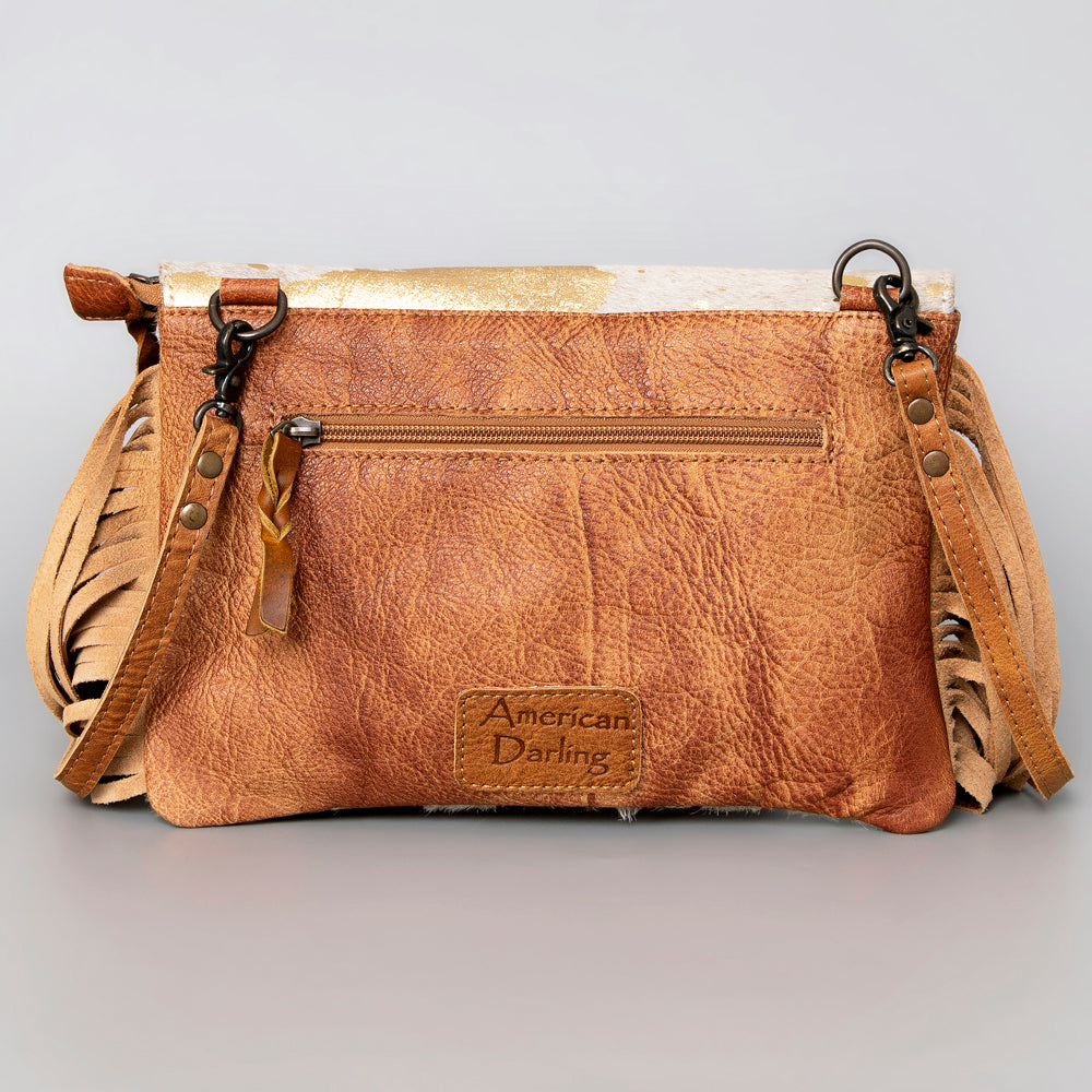 American Darling Hand Tooled Hair-On Genuine Leather Women Bag Western Handbag Purse