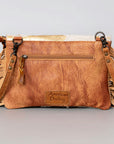 American Darling Hand Tooled Hair-On Genuine Leather Women Bag Western Handbag Purse