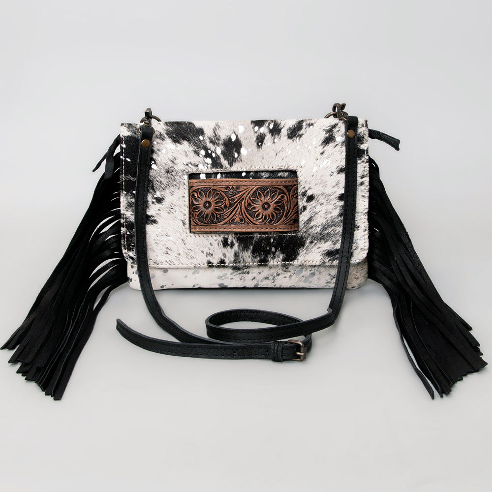 American Darling Hand Tooled Hair-On Genuine Leather Women Bag Western Handbag Purse