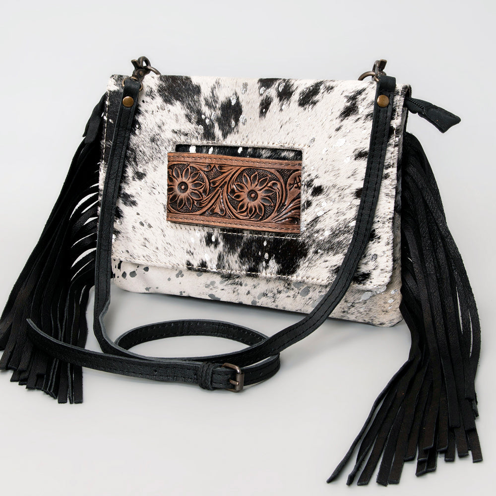 American Darling Hand Tooled Hair-On Genuine Leather Women Bag Western Handbag Purse