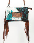 American Darling Hand Tooled Hair-On Genuine Leather Women Bag Western Handbag Purse