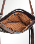 American Darling Clutch Hand Tooled Hair On Genuine Leather Women Bag Western Handbag Purse