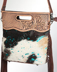 American Darling Clutch Hand Tooled Hair On Genuine Leather Women Bag Western Handbag Purse