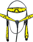 Western Horse Headstall Breast Collar Set Yellow American Leather Hilason