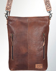 American Darling ADBG379BR Large Crossbody Hand Tooled Genuine Leather Women Bag Western Handbag Purse