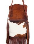 American Darling ADBG384BRWBR Messenger Hair-On Genuine Leather Women Bag Western Handbag Purse