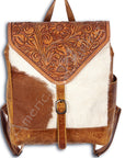 ADBG386TAW American Darling Hand Tooled Hair On Genuine Leather Women Bag Western Handbag Purse