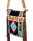 American Darling ADBG223DAR Large Crossbody Hand Tooled Saddle Blanket Genuine Leather Women Bag Western Handbag Purse