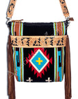 American Darling ADBG223DAR Large Crossbody Hand Tooled Saddle Blanket Genuine Leather Women Bag Western Handbag Purse