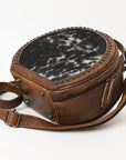 American Darling ADBG352BRW Canteen Hair On Genuine Leather Women Bag Western Handbag Purse