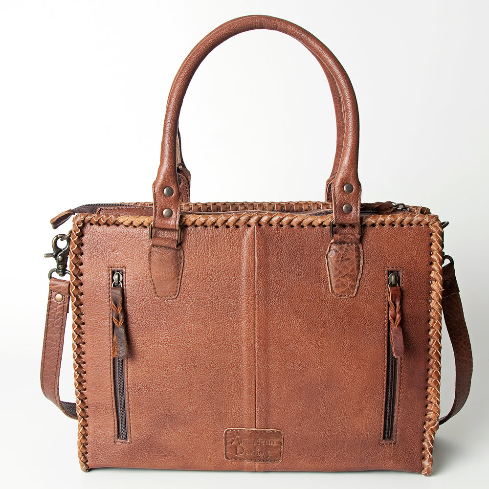 American Darling Briefcase Hair-On Genuine Leather Women Bag Western Handbag Purse