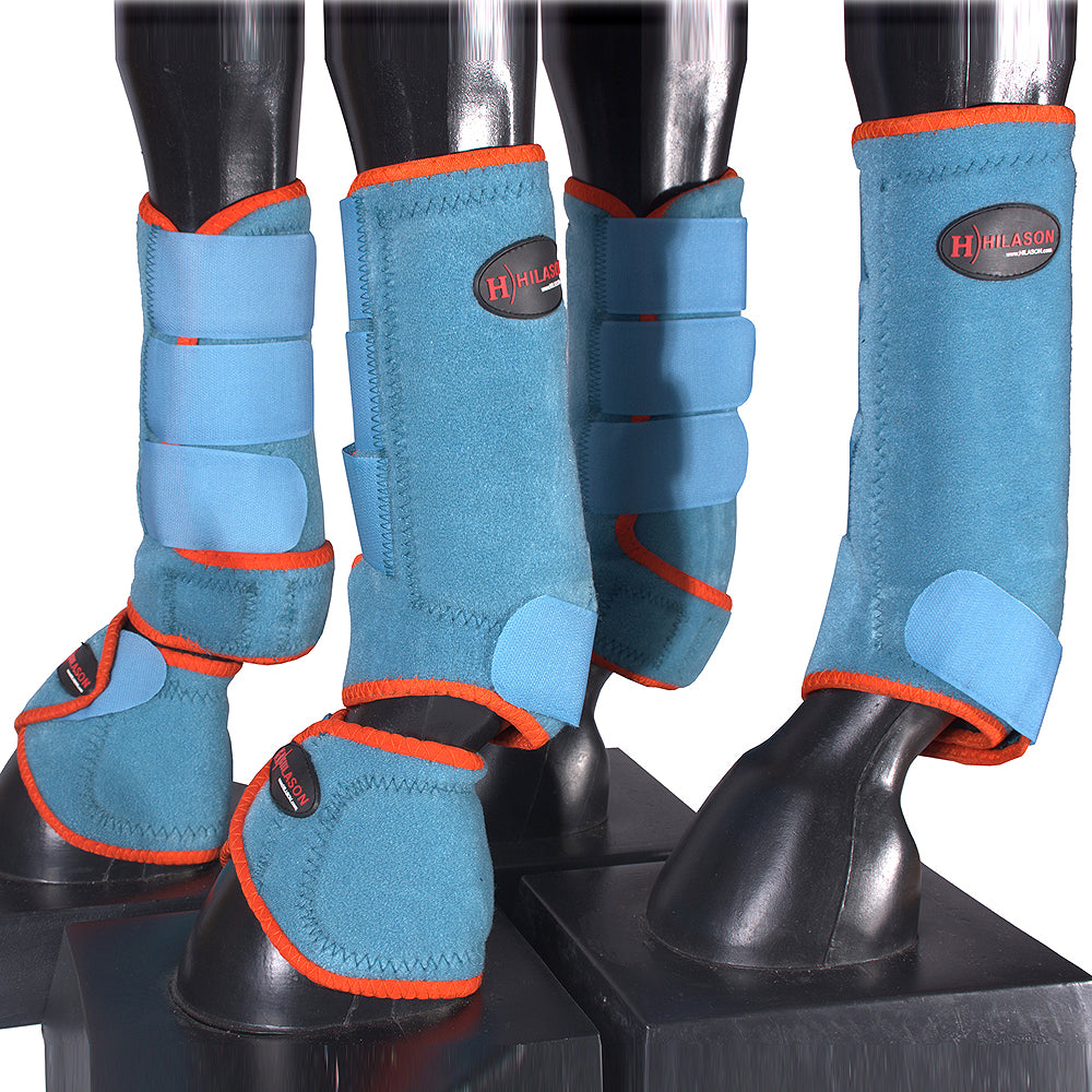 HILASON L M S Horse Front Rear Hind Leg Sport Boots &amp; Bell Boots 6 Pack