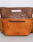 American Darling Clutch Hand Tooled Hair On Genuine Leather Women Bag Western Handbag Purse