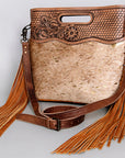 American Darling Clutch Hand Tooled Hair On Genuine Leather Women Bag Western Handbag Purse