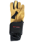 Hilason Bull Riding Gloves Pro Rodeo Genuine Leather Tan Left Hand