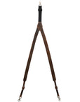 3D Leather Suspenders Silver Hardware W/ Trigger Snaps Brown