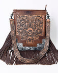 American Darling Messenger Hand Tooled Hair On Genuine Leather Women Bag Western Handbag Purse